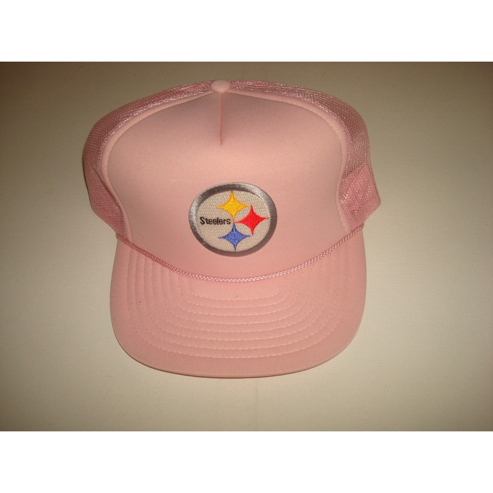 STEELERS PINK PROMO TRUCKER 90S SNAPBACK HAT CAP VINTAGE DEADSTOCK R1
